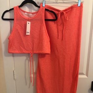 Skirt and Crop Top - neon - never worn